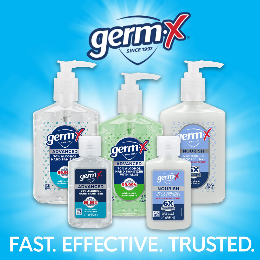 Germ‑X pack de seis botes dispuesto para múltiples puntos de uso en casa