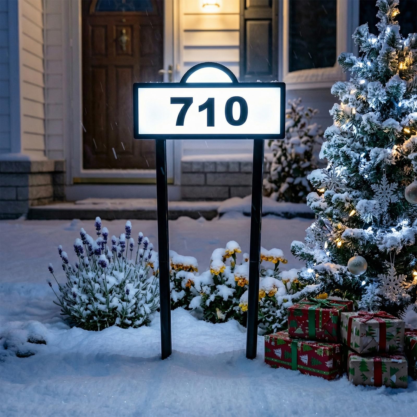 GEYUEYA Home lifestyle driveway shot demonstrating readable address for visitors