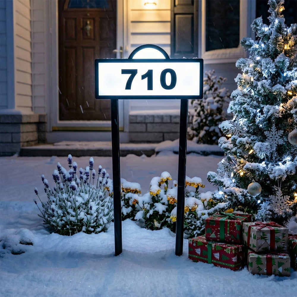 GEYUEYA Home lifestyle driveway shot demonstrating readable address for visitors