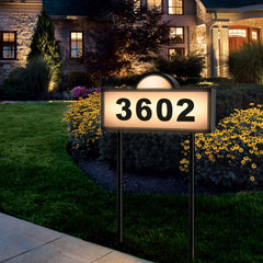 GEYUEYA Home front view of solar address sign showing clear digits and visibility