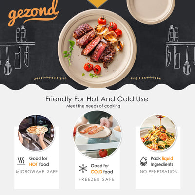 Gezond table at outdoor party demonstrating disposable cleanup and eco benefit