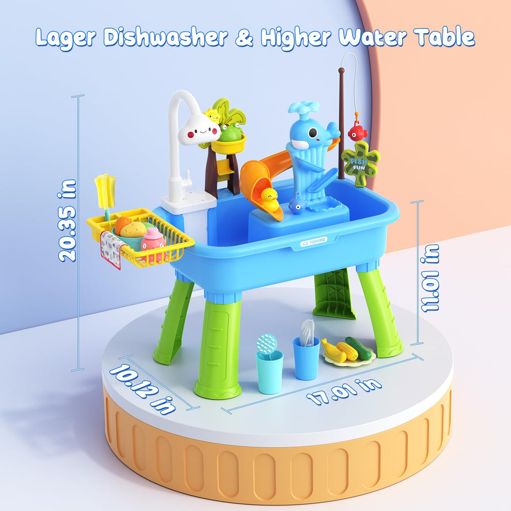 GGRH detalle del grifo en forma de nube y flujo de agua realista, juego continuo