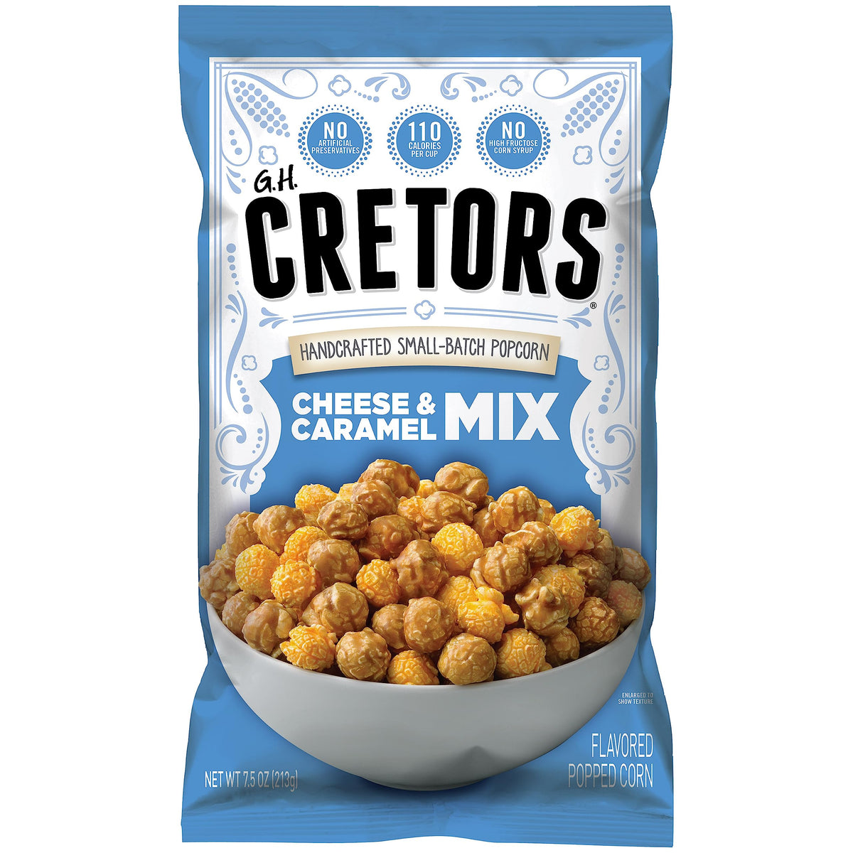 G.H. Cretors frente del paquete con mezcla dulce y salada, muestra conveniencia