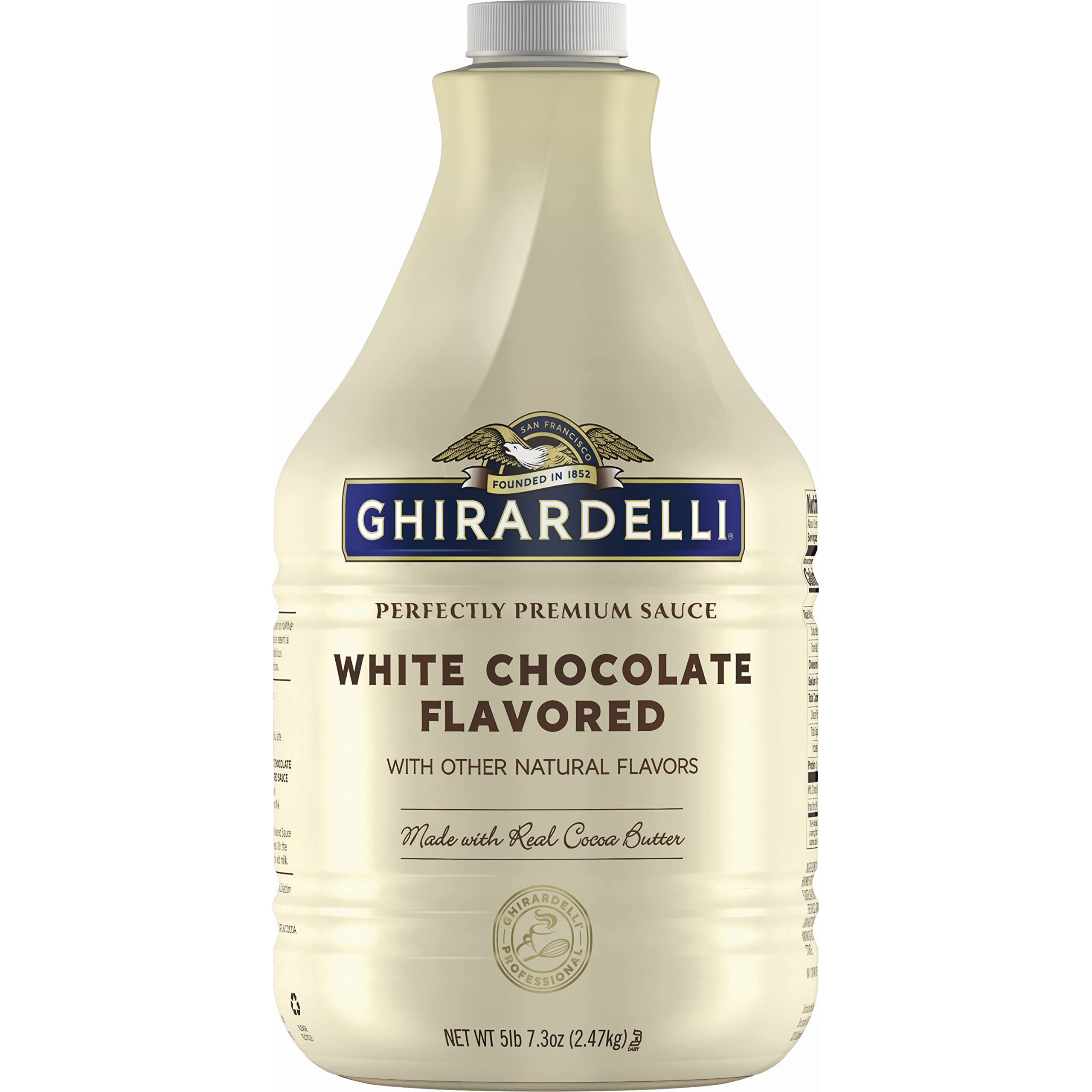 Envase Ghirardelli frente mostrando etiqueta y tamaño para uso profesional