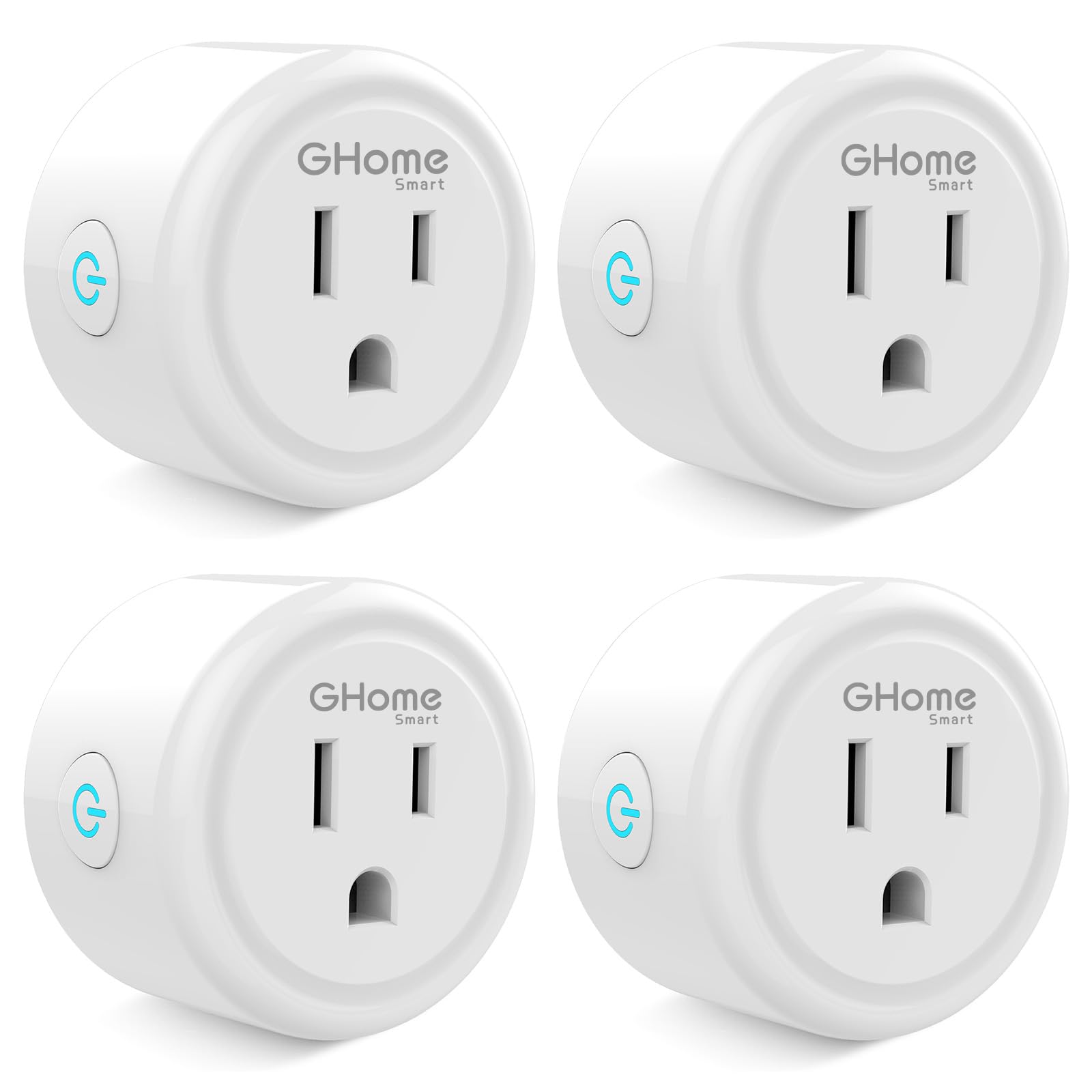 GHome Smart enchufe frontal mostrando diseño compacto y fácil instalación