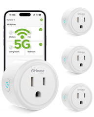 GHome Smart enchufe pack frontal mostrando las cuatro unidades y conectividad
