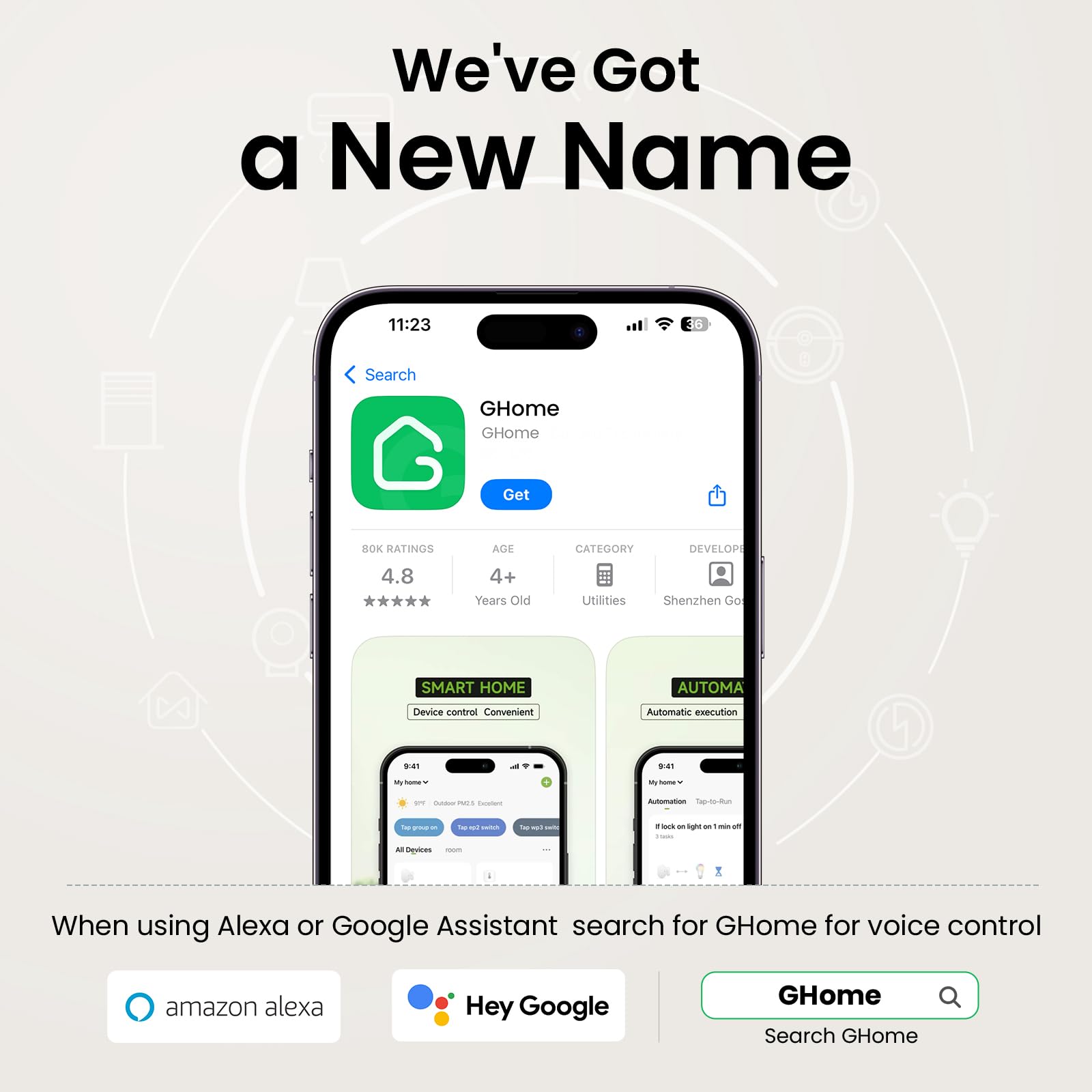 GHome Smart escena doméstica con dispositivos automatizados y confort