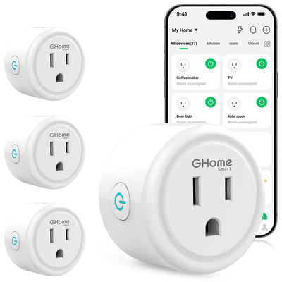 GHome Smart front view showing compact smart plug and easy installation benefit