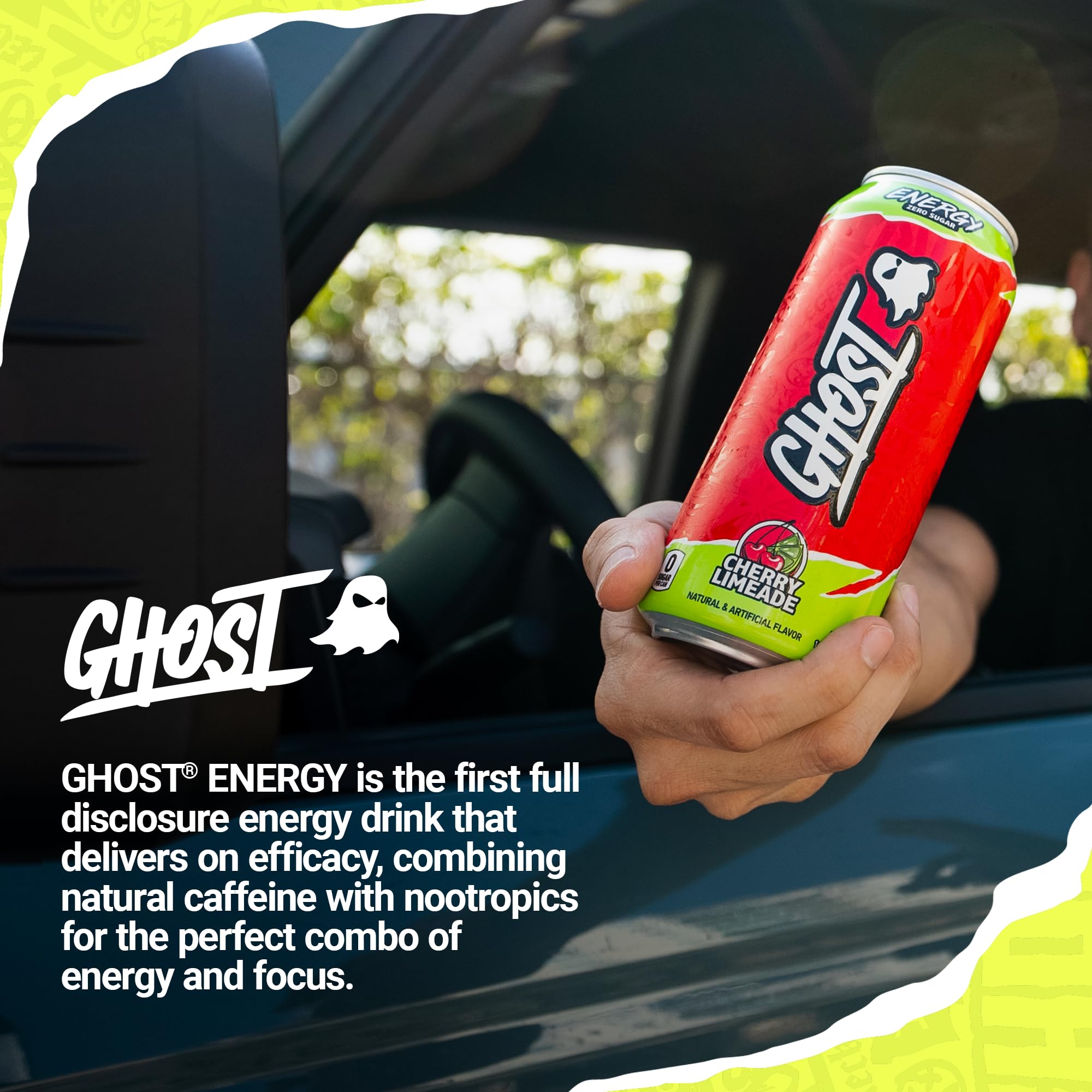 GHOST lata junto a equipo de entrenamiento para energía durante ejercicio