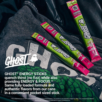 Person using GHOST stick at gym showing focused energy and workout support