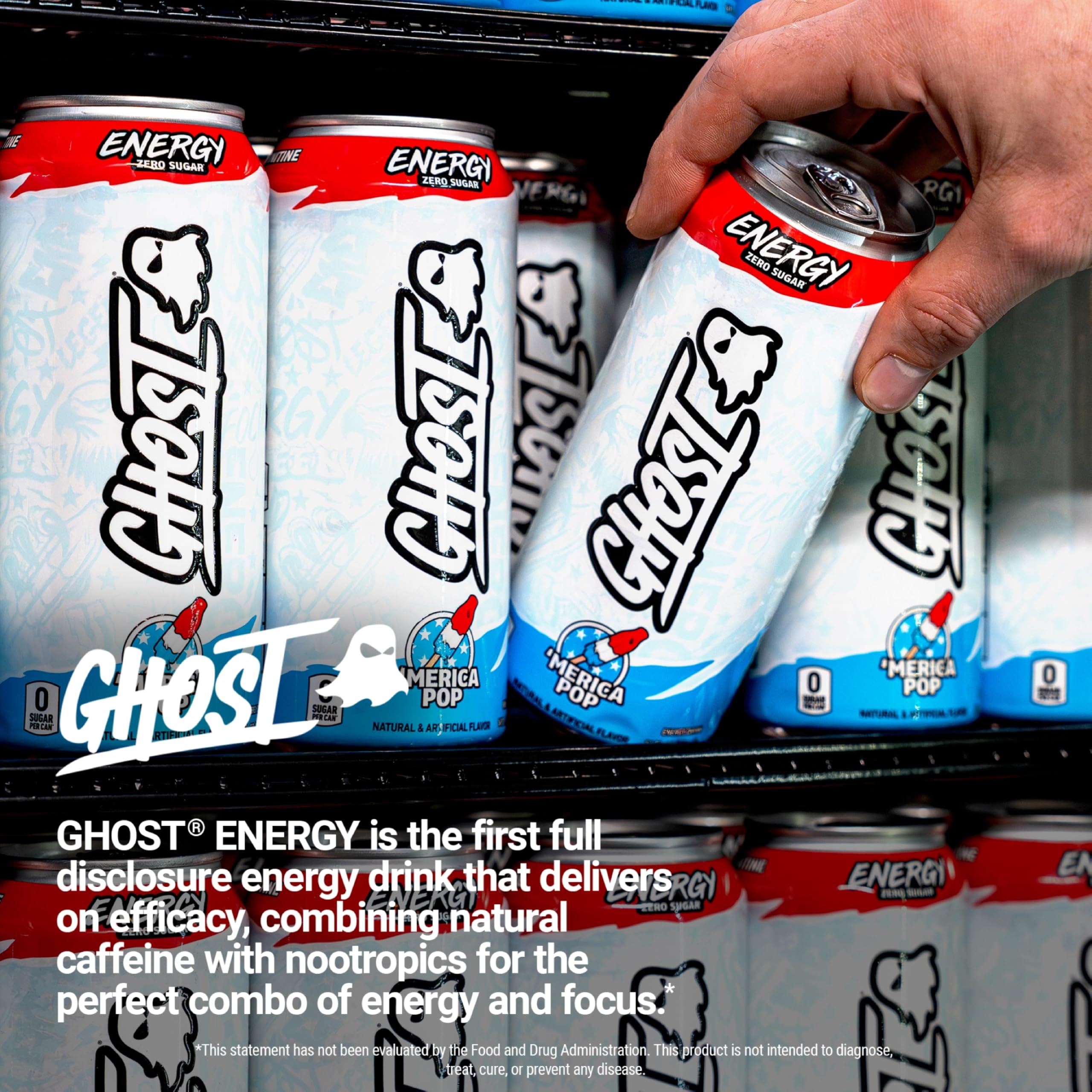 GHOST bebida servida fría en mesa social mostrando consumo responsable