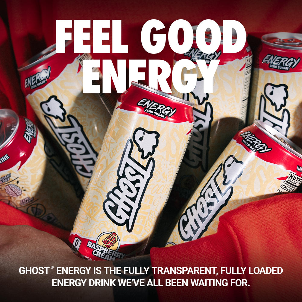 GHOST close-up of can label displaying full-disclosure ingredient doses
