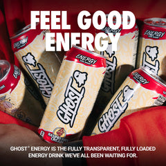 GHOST close-up of can label displaying full-disclosure ingredient doses