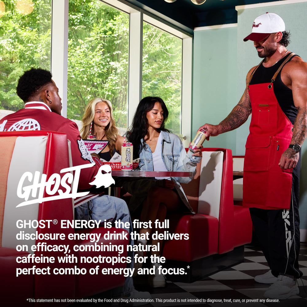 GHOST can in a lifestyle outdoor setting suggesting portable energy and focus