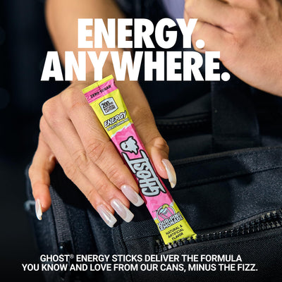 GHOST stick powder close-up highlighting easy dissolving and convenience