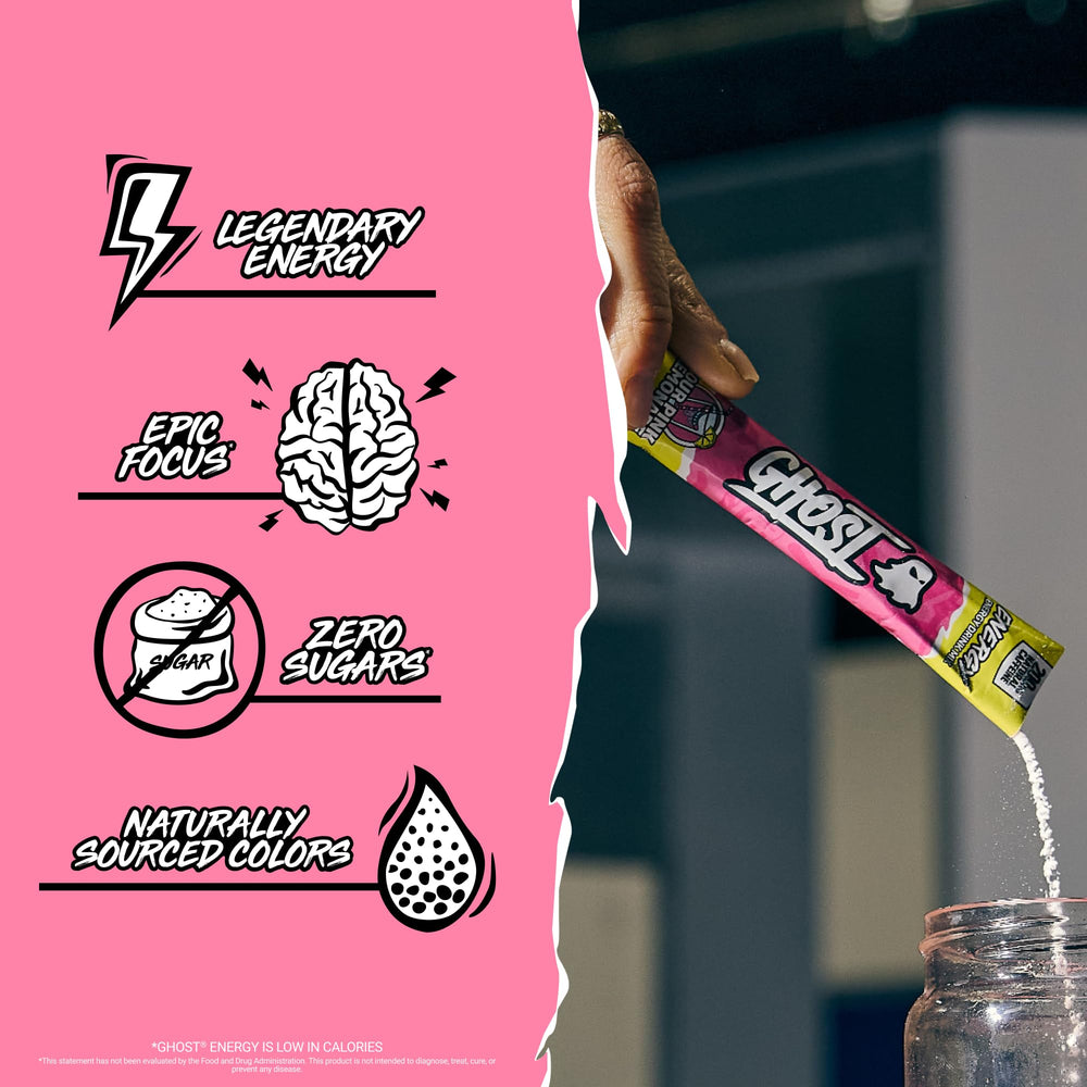 GHOST opened stick top view displaying single-serve precise dosing