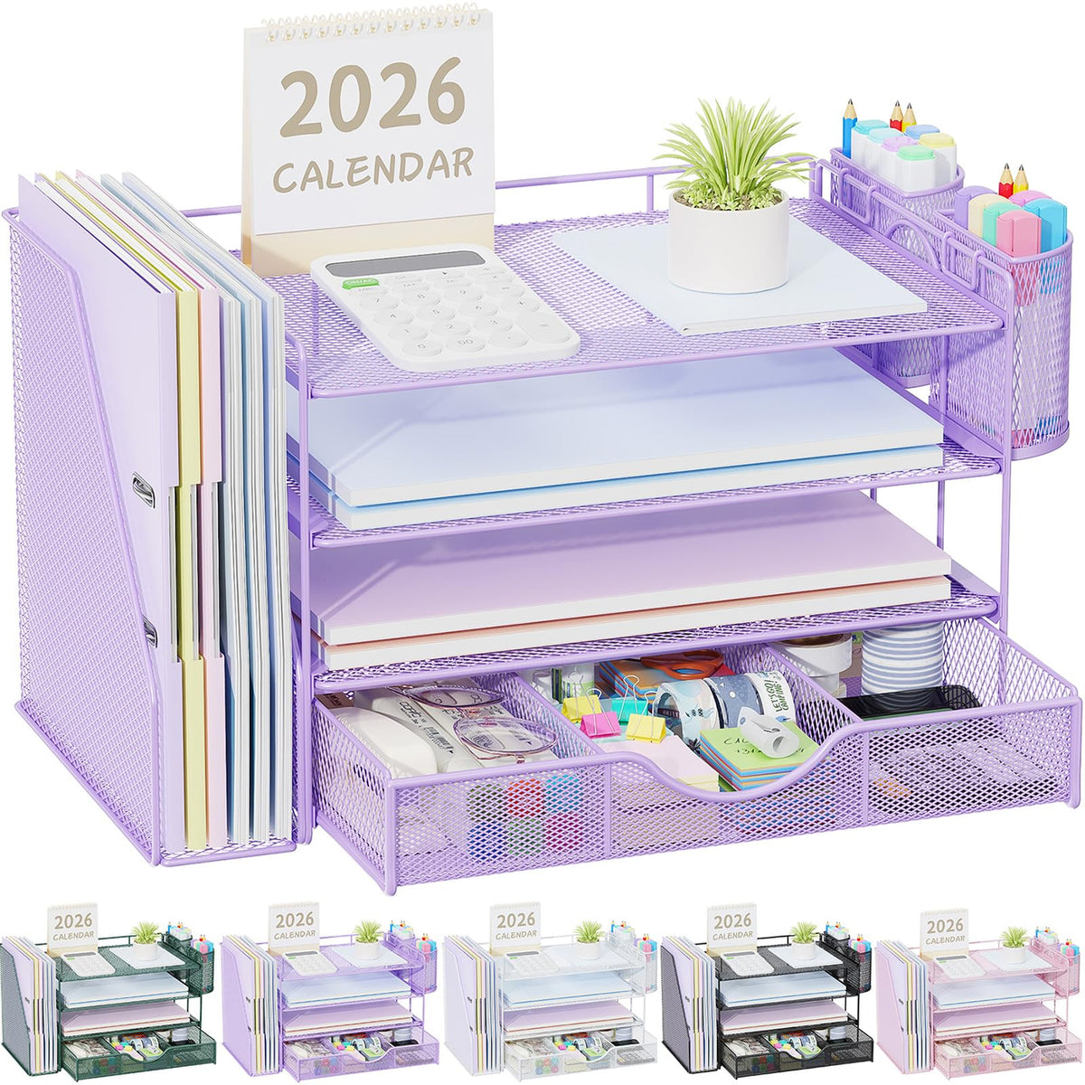 gianotter vista frontal del organizador morado, optimiza espacio