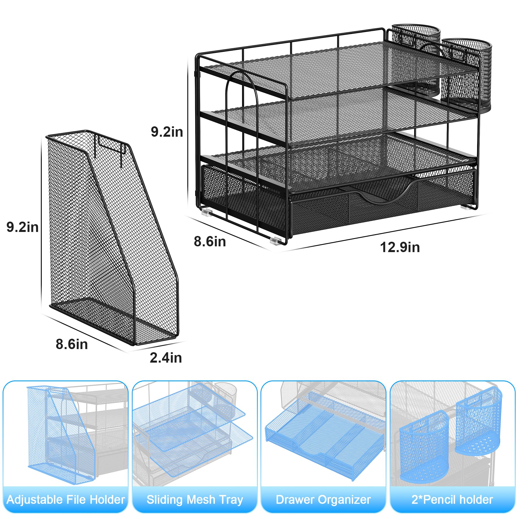 gianotter soporte para archivos con carpetas A4, sujeta documentos verticalmente