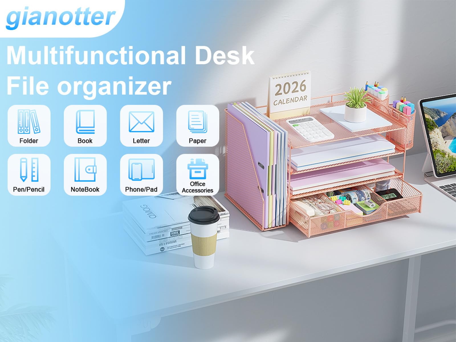 gianotter porta bolígrafos con útiles mantiene instrumentos de escritura ordenados