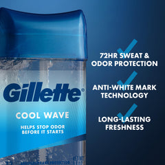 Gillette detalle de la etiqueta que destaca protección 72 horas