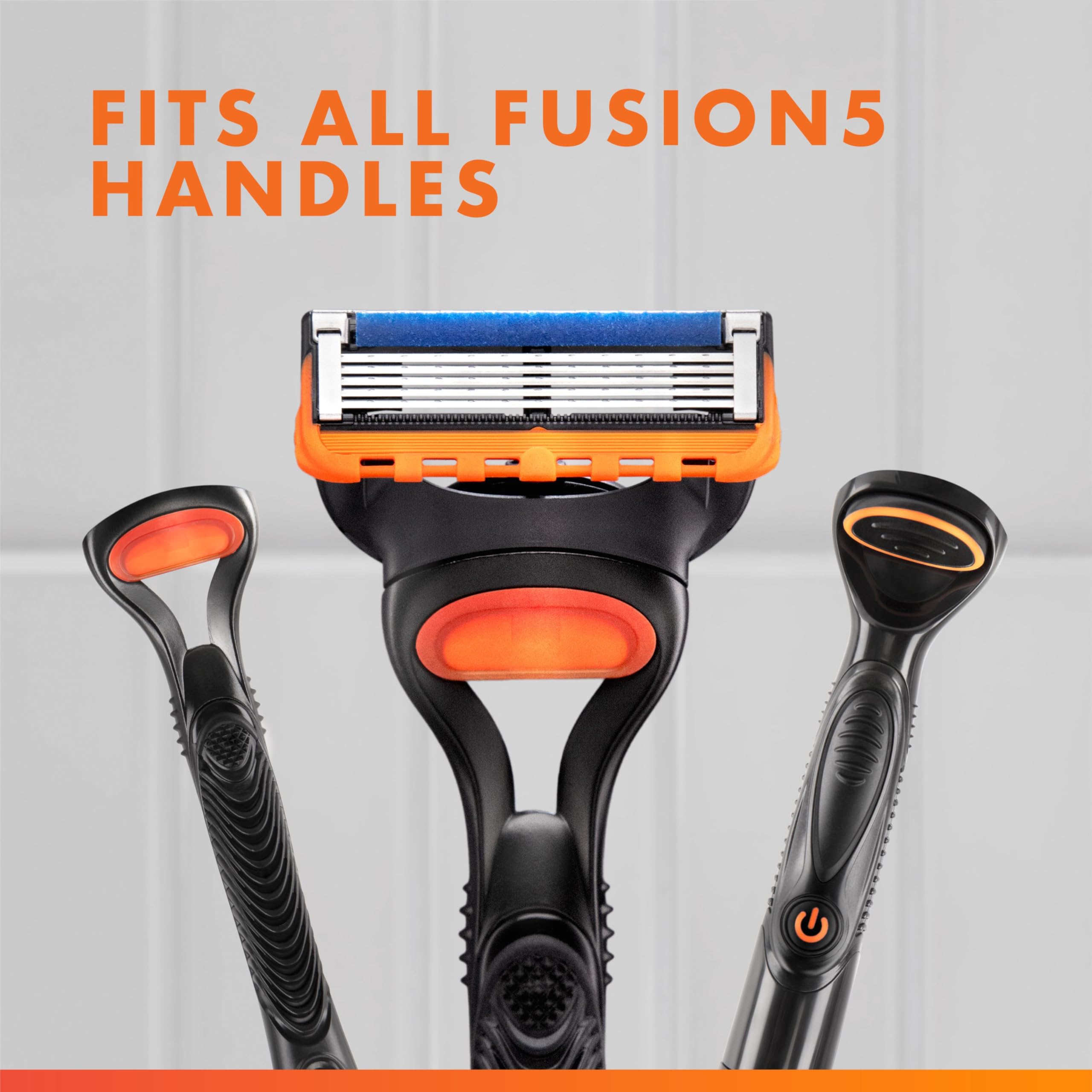 Gillette Fusion5 cartridge snapped onto a Fusion handle illustrating fast, secure attachment