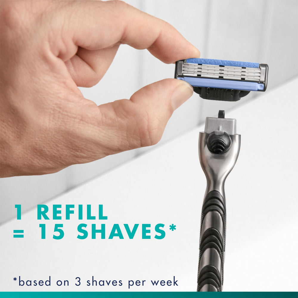 Gillette Mach3 comparación de tamaño para referencia de escala