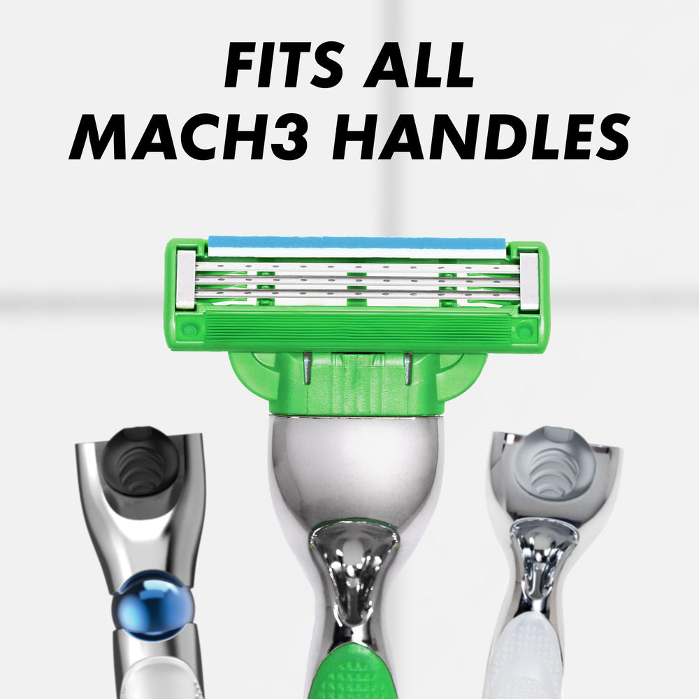 Gillette Mach3 Sensitive uso en cuarto de baño mostrando afeitado cómodo