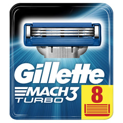 Gillette Mach3 Turbo frontal mostrando kit y filo para afeitado más suave