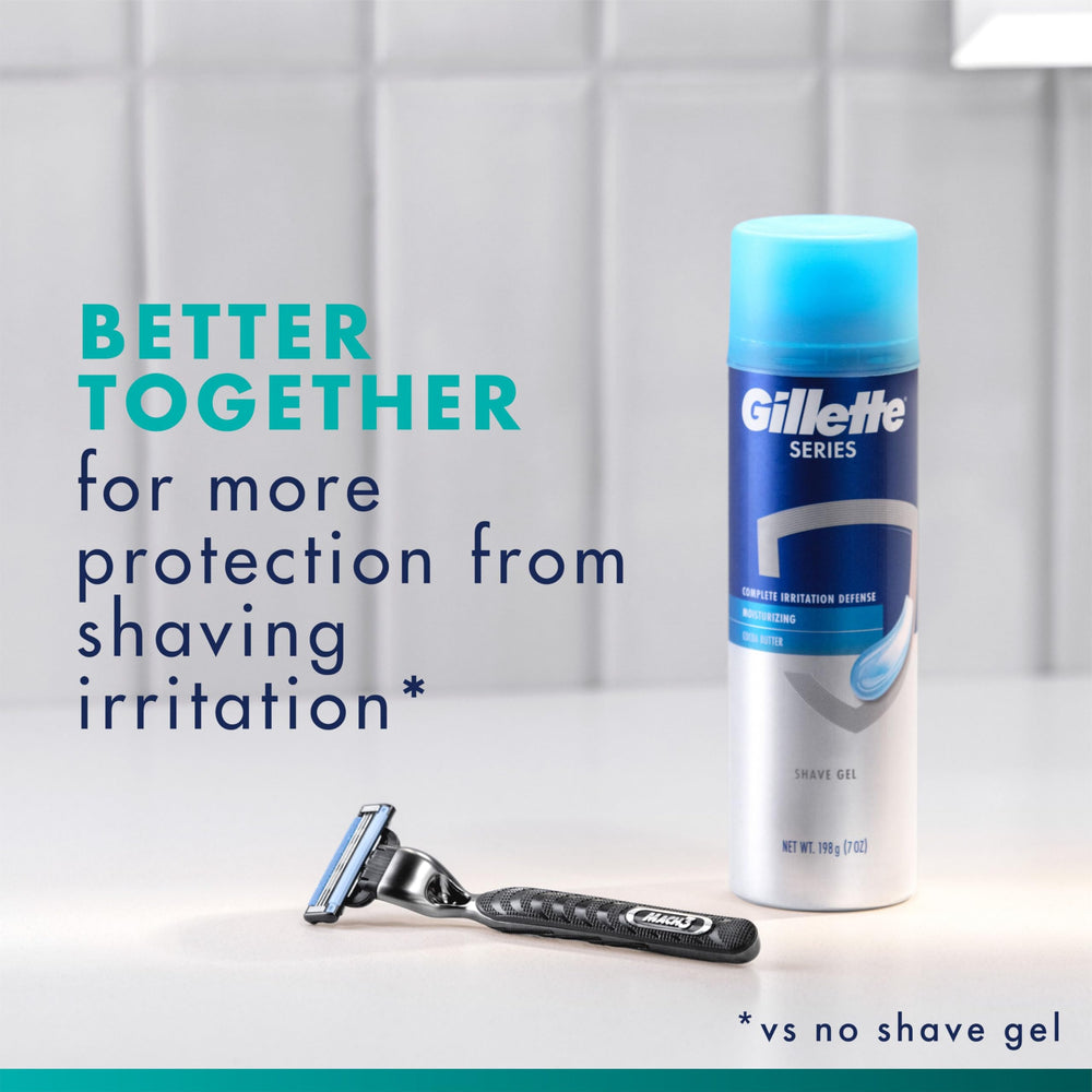 Gillette Mach3 producto en uso durante el afeitado para protección