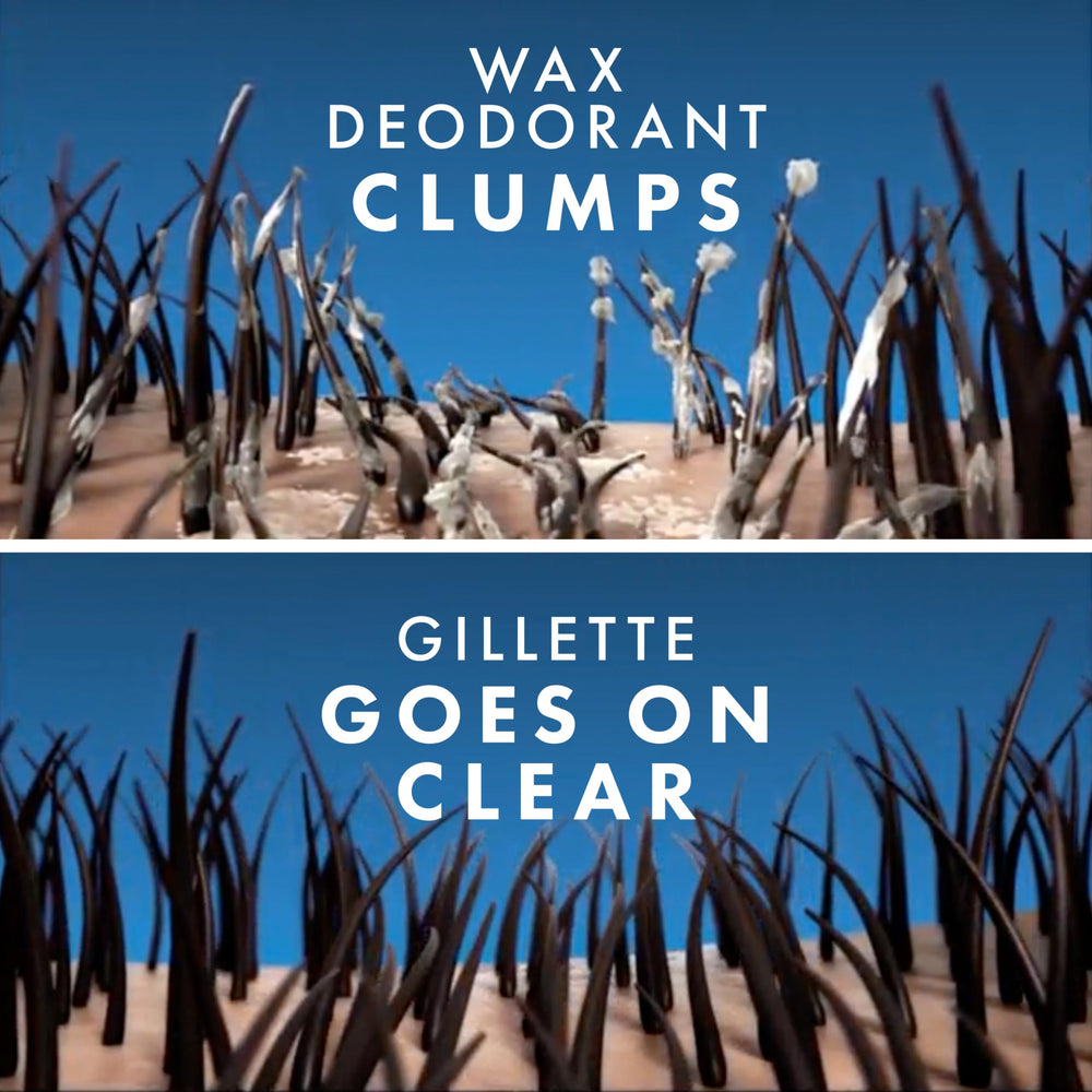 Gillette prenda sin marcas blancas tras uso del gel antitranspirante