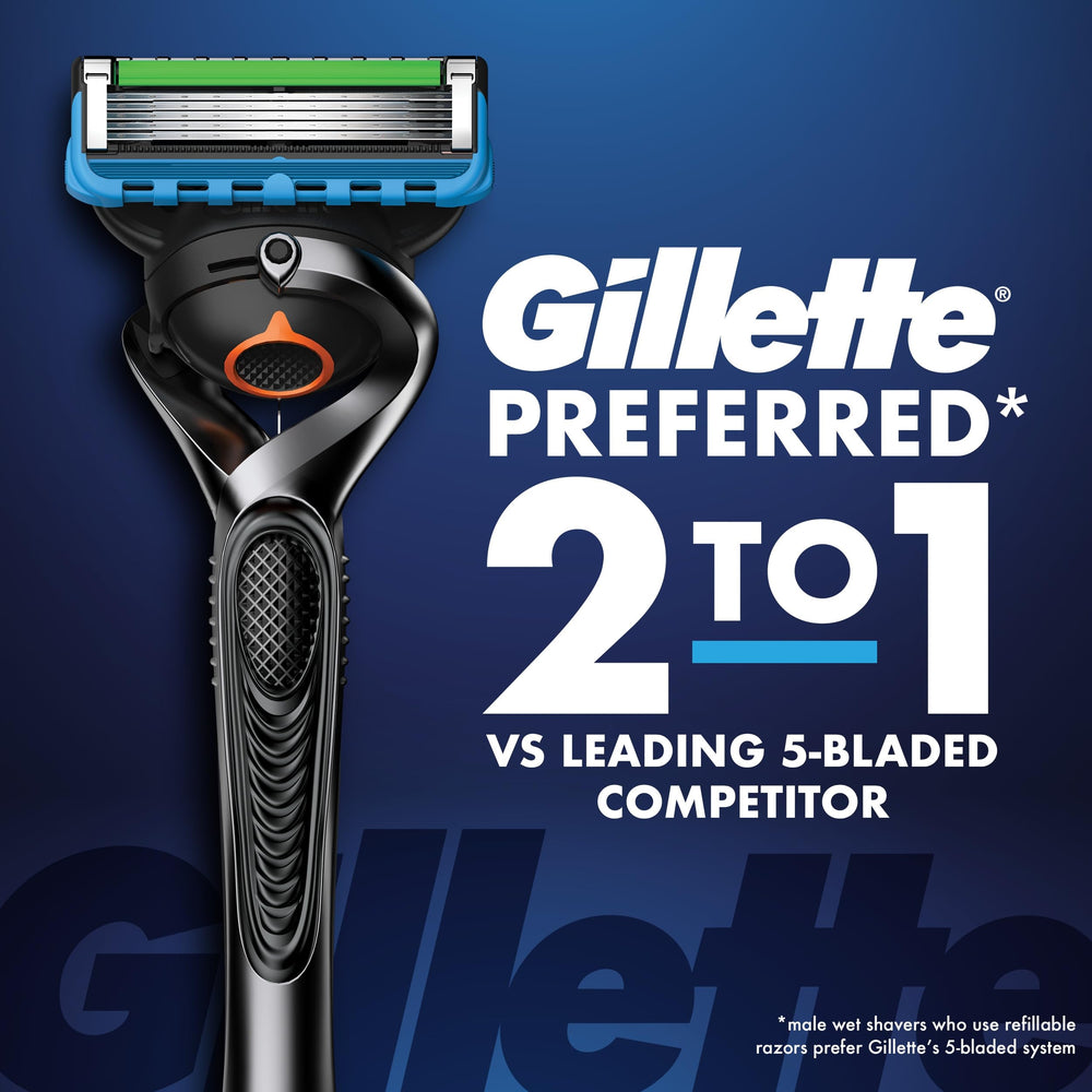 Gillette primer plano de las cinco hojas ultraafiladas, corte preciso