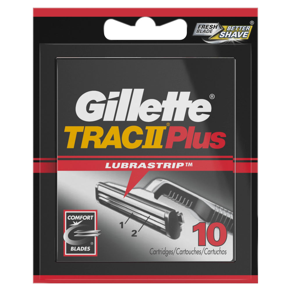 Recambio Gillette junto a una regla para comparación de tamaño y ajuste