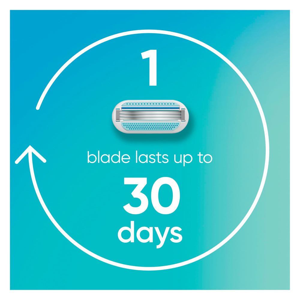 Gillette Venus banda lubricante azul destacada para deslizamiento suave