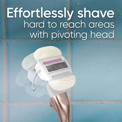 Gillette Venus mango en mano para mostrar tamaño, ergonomía y control
