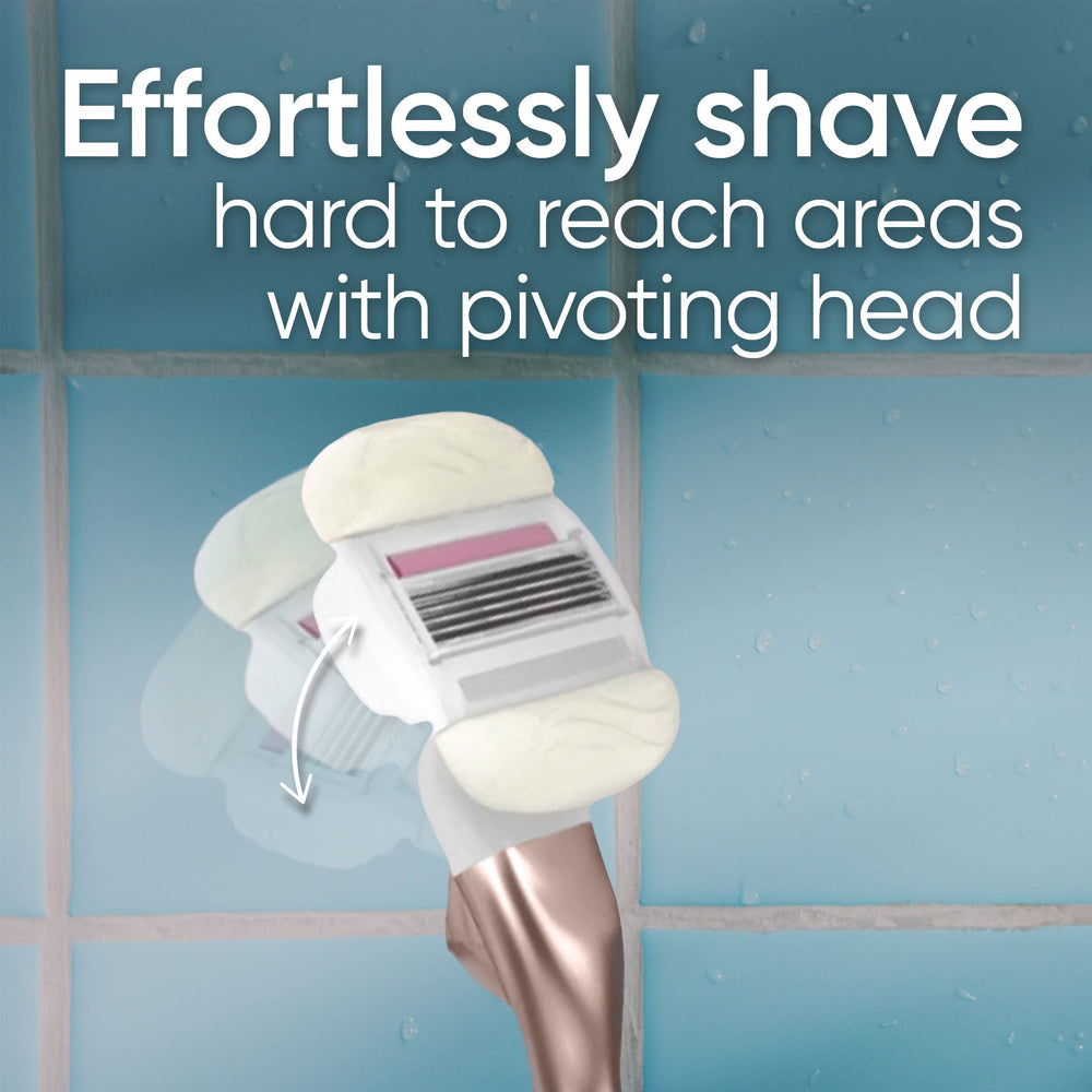 Gillette Venus mango en mano para mostrar tamaño, ergonomía y control