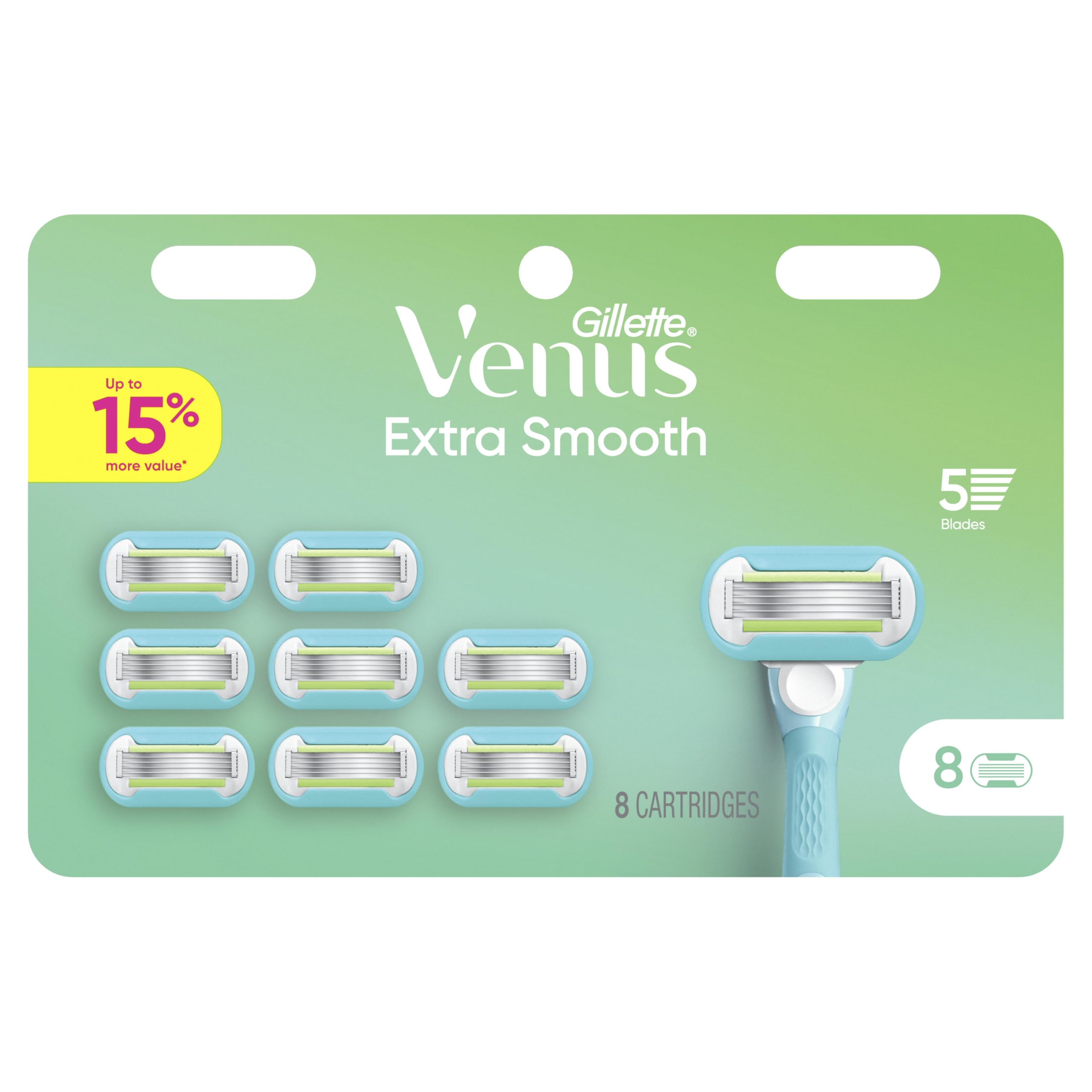 Gillette Venus caja con etiqueta mostrando compatibilidad y detalles del producto