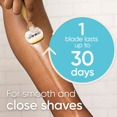 Gillette Venus uso en pierna demostrando cabezal pivotante y mejor deslizamiento