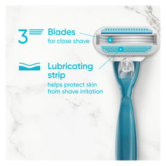 Gillette Venus recambio montado en mango demostrando compatibilidad y facilidad