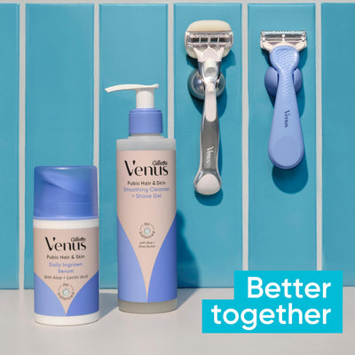 Gillette Venus uso en zona bikini ilustrando corte suave y control