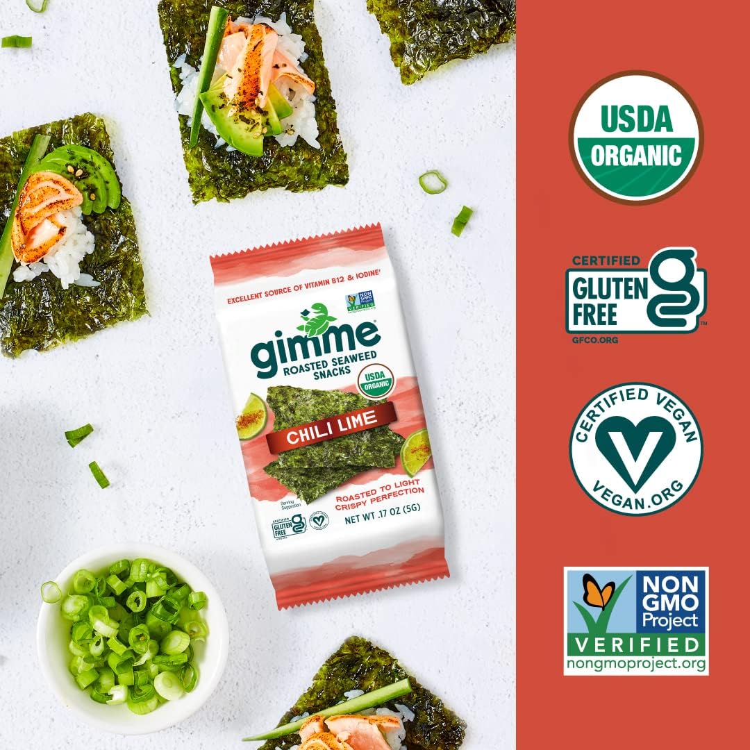 gimMe etiqueta con ingredientes orgánicos y origen sostenible visible