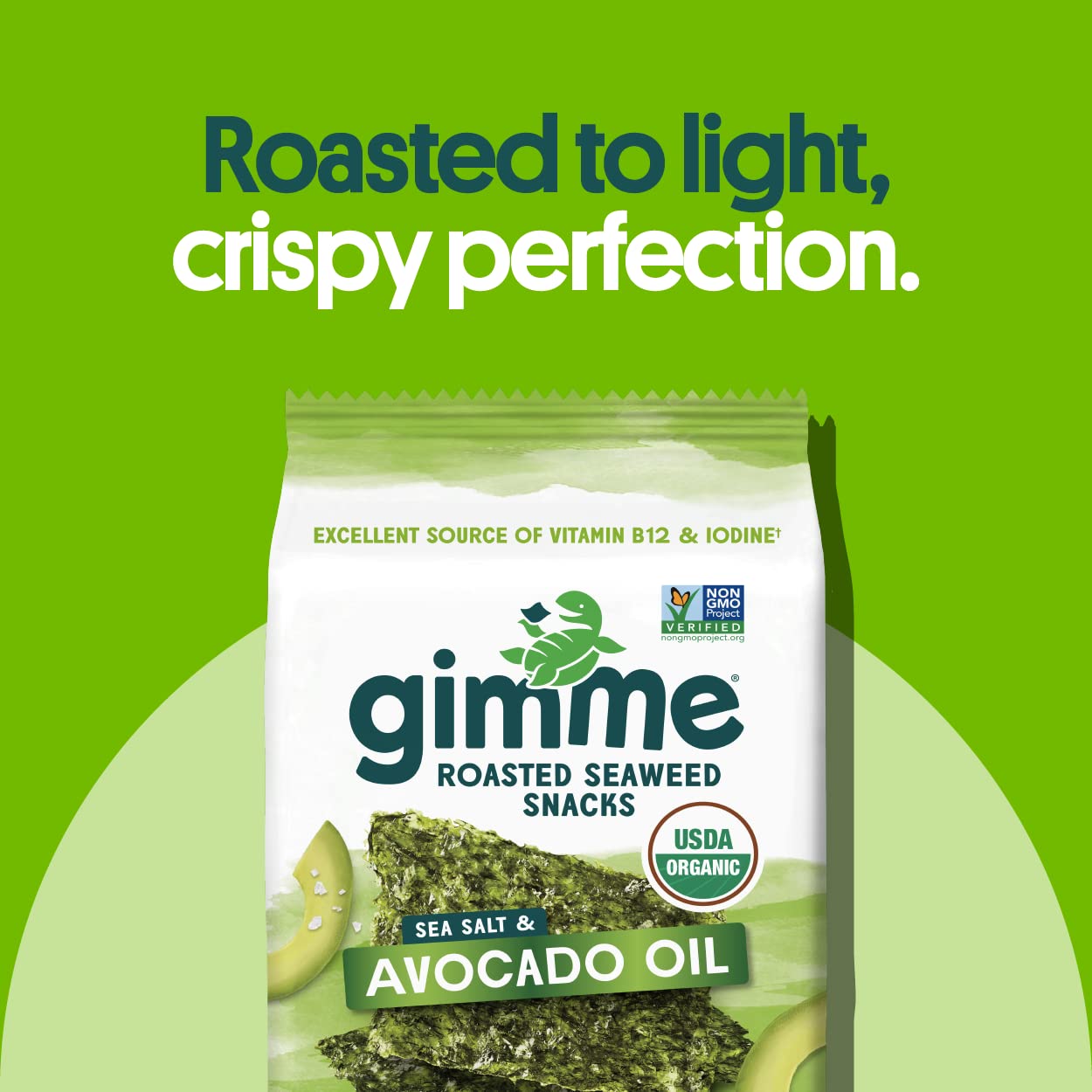 gimMe mano abriendo paquete y sirviendo alga, ideal para snack al instante
