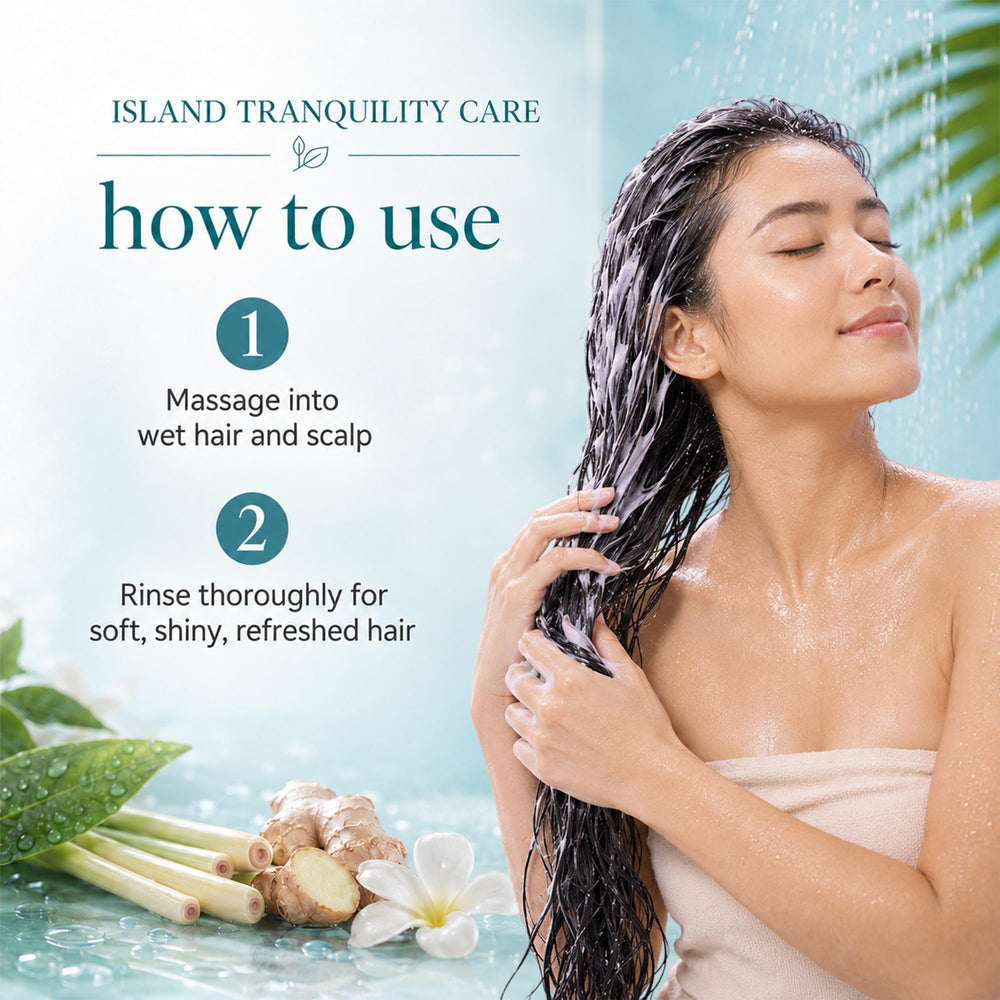 Ginger Lily Farms acondicionador en uso bajo la ducha para cabello suave