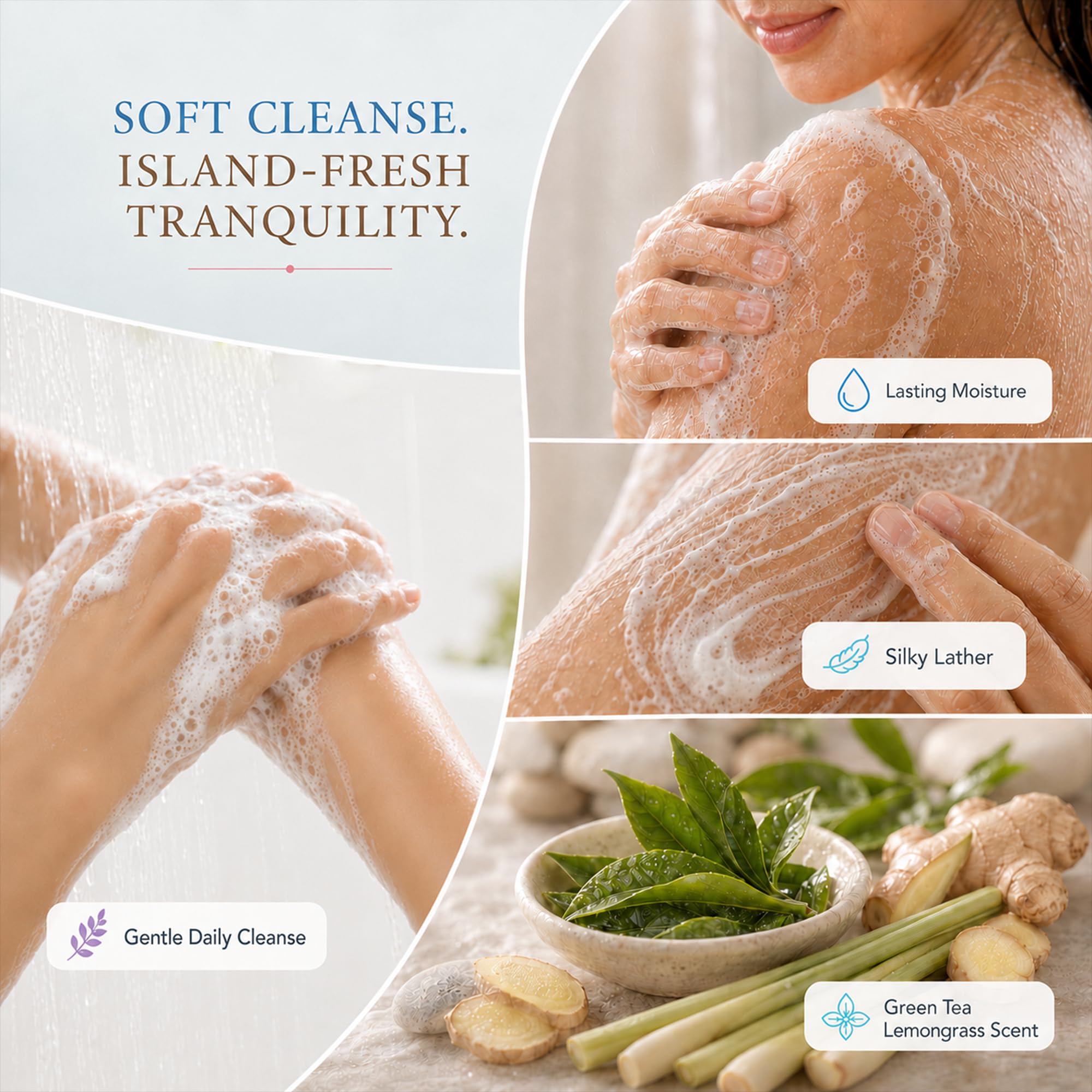 Ginger Lily Farms escena de spa con el producto para una experiencia relajante