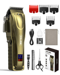 GinJee vista frontal del cortapelos mostrando diseño y beneficios de uso