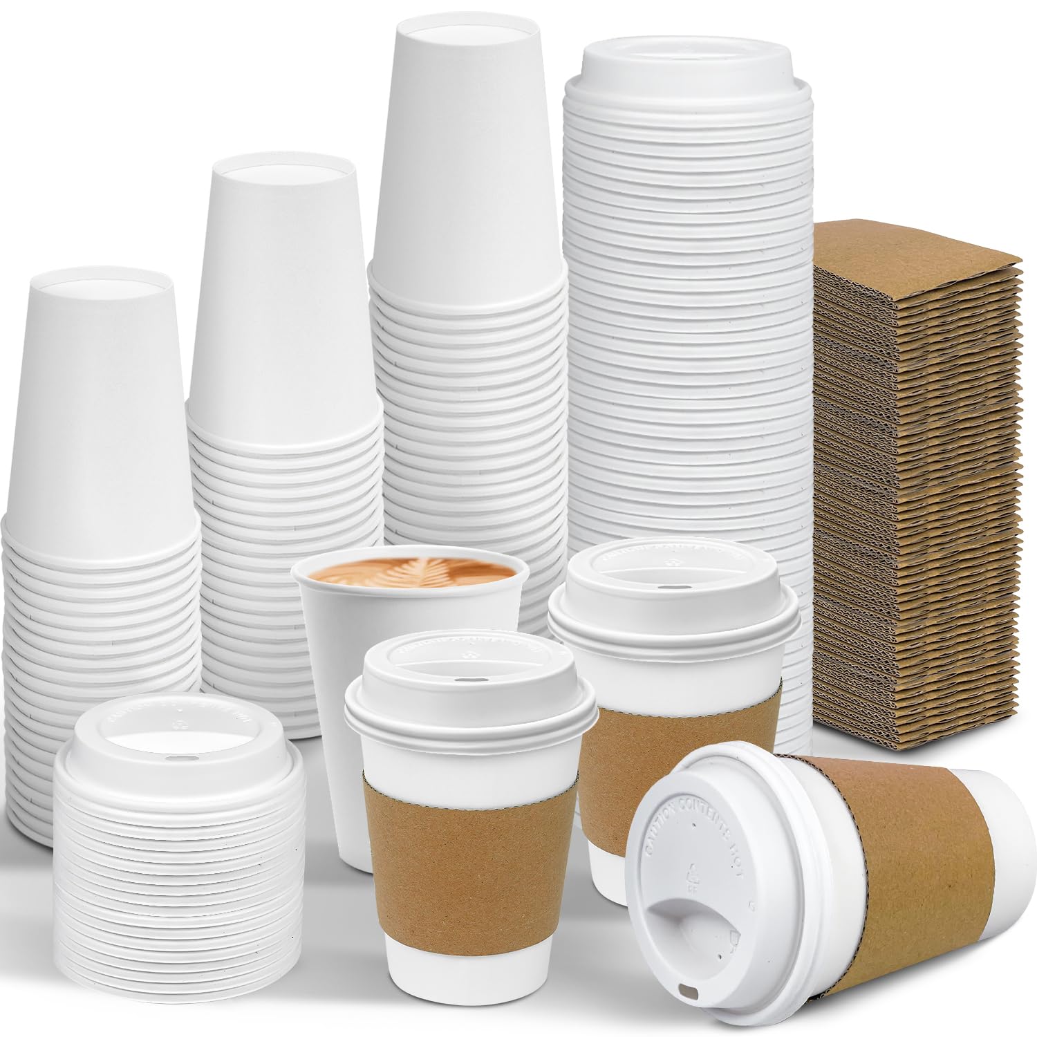 Ginkgo vista frontal del pack con vasos, tapas y fundas para eventos