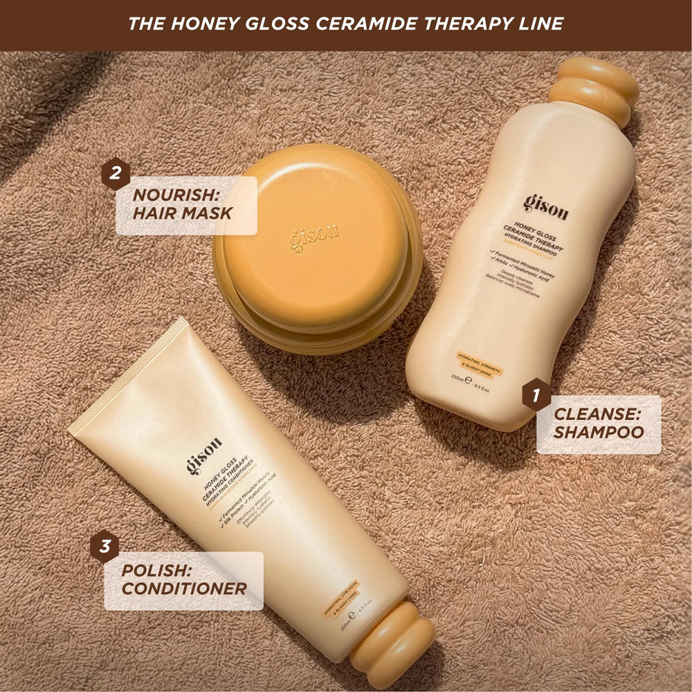 Gisou rutina Honey Gloss presentada para resultados complementarios