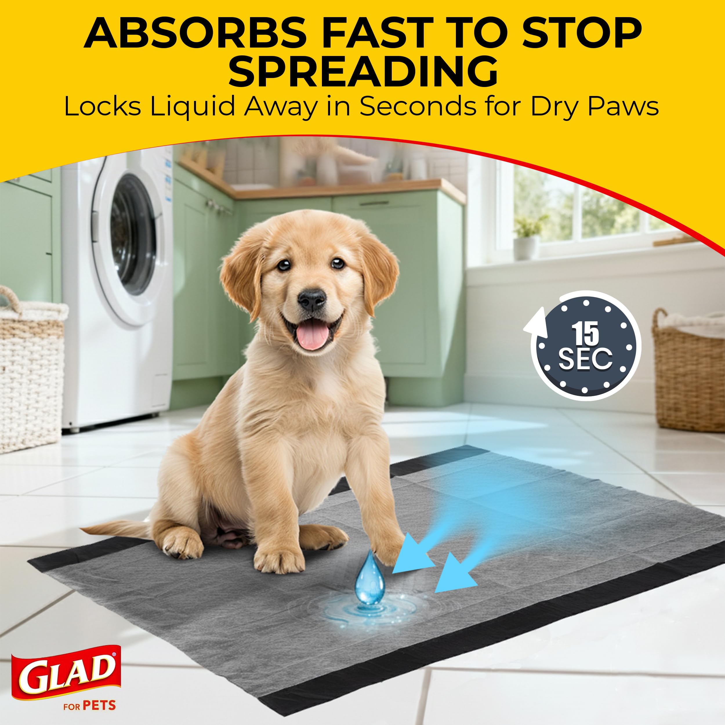 Glad comparación escala con perro grande para visualizar cobertura amplia