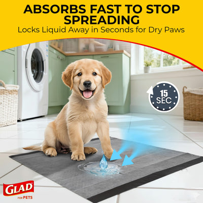 Glad pad placed in a wire crate protecting crate floor from moisture