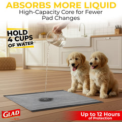 Glad top view of pad texture demonstrating quick surface dryness benefit