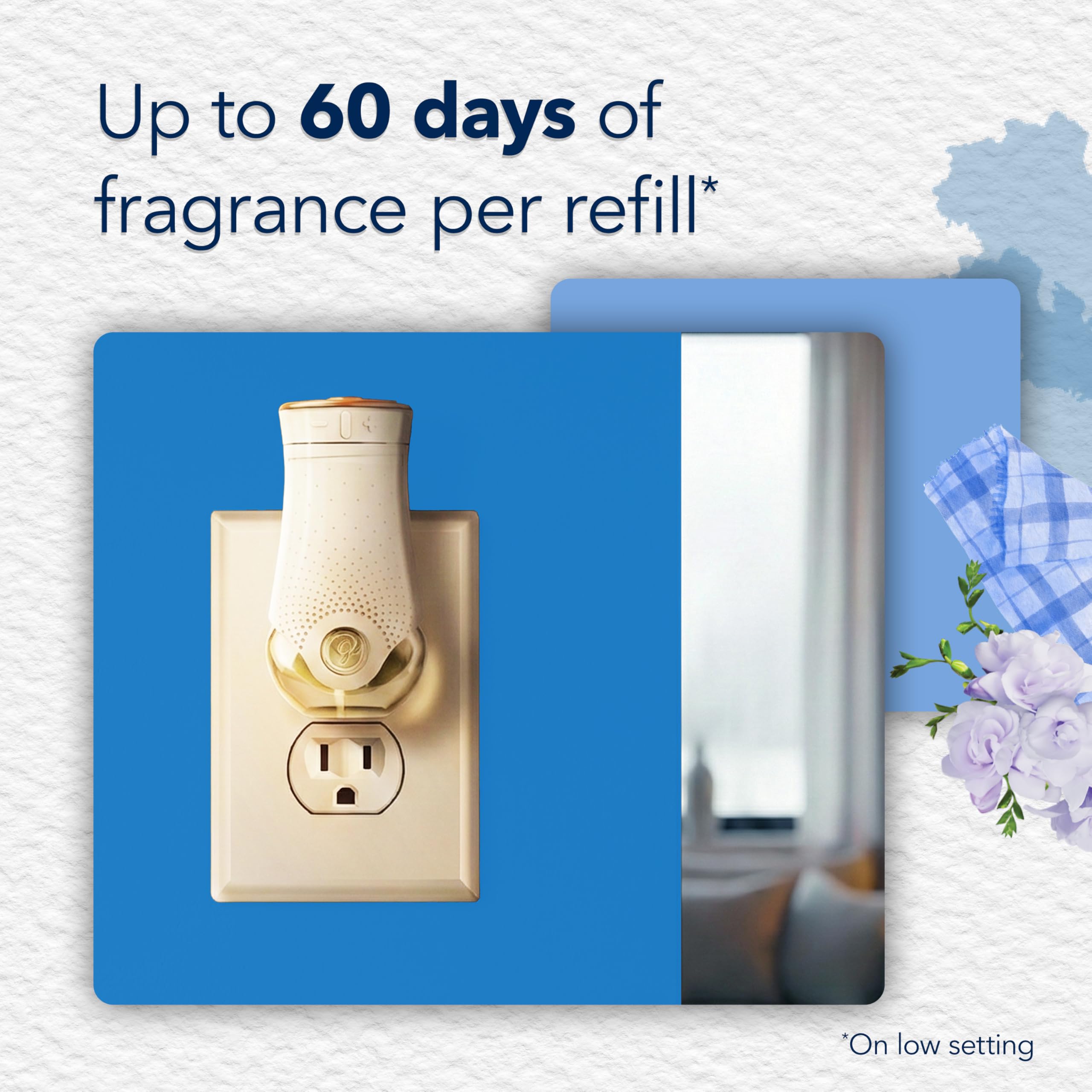 Glade recambio con etiqueta Clean Linen destacando aceites esenciales y diseño claro
